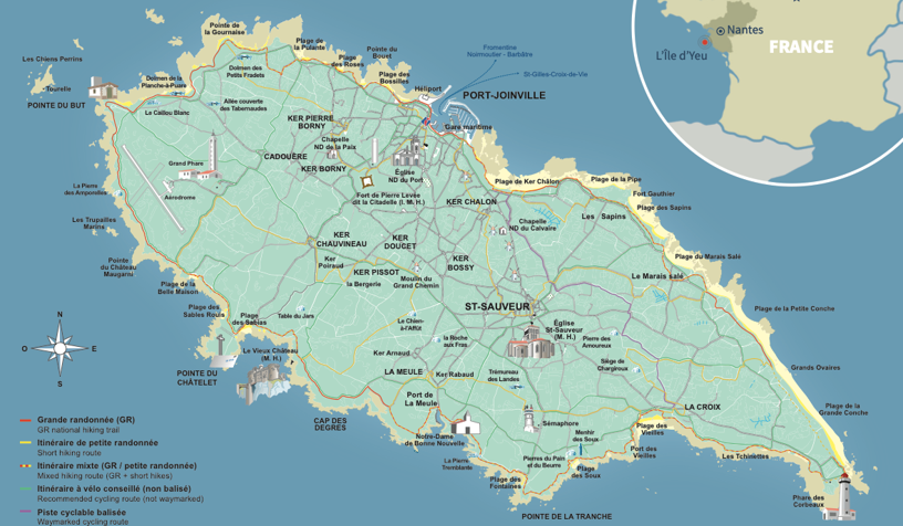 Carte de l'île d'Yeu